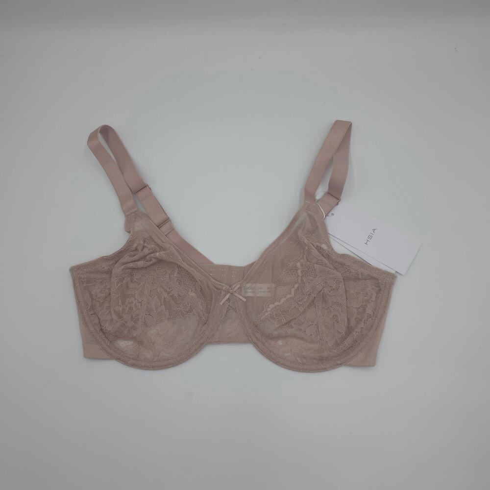 HSIA Bundle of Three Enchante Lace Underwire Bra in Black Cream Dusty Pink 36DD - Picture 6 of 9